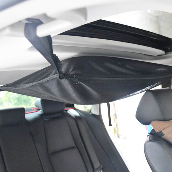 Car Storage Network Pocket Car Roof Seating Room Mesh Folding Hanging Bag, Style: Single Layer(Black)
