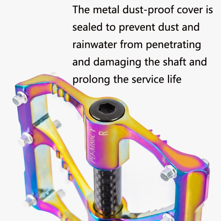 1 Pair PROMEND Three Peilin Bearing Aluminum Alloy CNC Bicycle Colorful Pedal PD-R87CY - Pedals by PROMEND | Online Shopping South Africa | PMC Jewellery | Buy Now Pay Later Mobicred