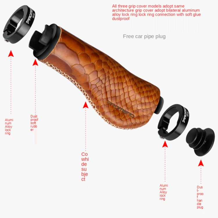 1 Pair PROMEND GR-502H Bicycle Mountain Bike Folding Bike Locking Ergonomic Meat Ball Gloves(Black Crack) - Bicycle Grips by PROMEND | Online Shopping South Africa | PMC Jewellery | Buy Now Pay Later Mobicred