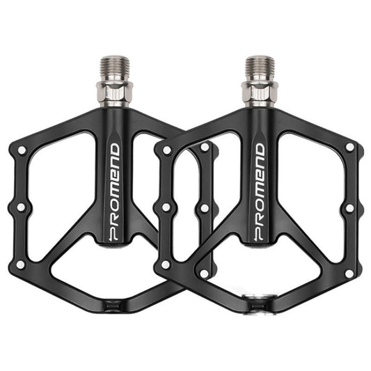 1 Pair PROMEND PD-M46 Bicycle Pedal Aluminum Alloy CNC Bearing Palin Pedal(Black) - Pedals by PROMEND | Online Shopping South Africa | PMC Jewellery | Buy Now Pay Later Mobicred