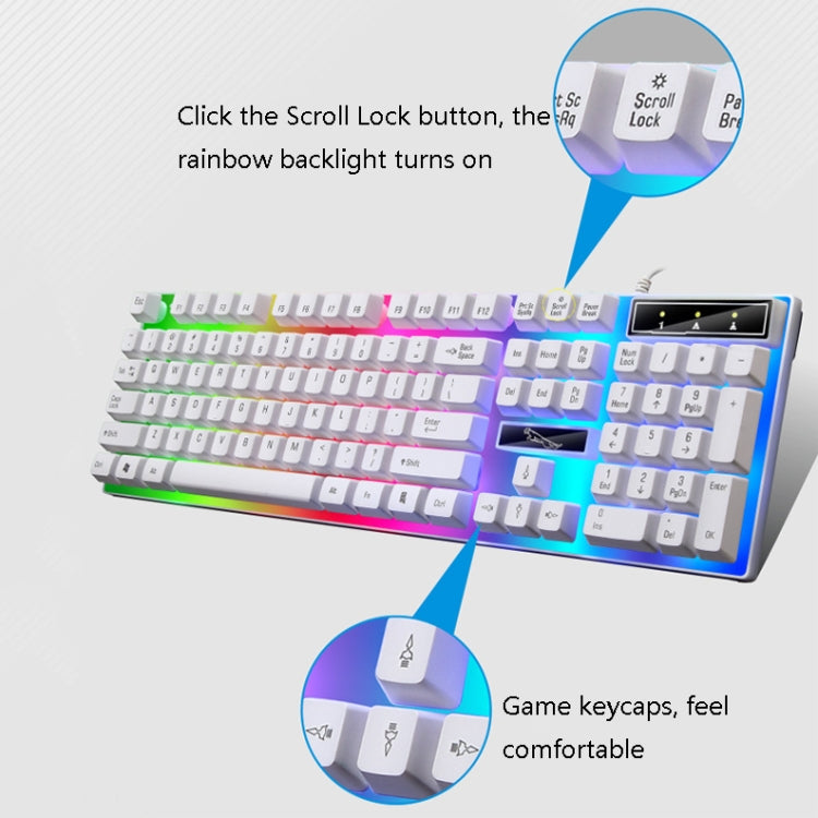 ZGB G21B Colorful Glow USB Wired Keyboard Mouse Set(Black)