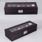 Carbon Fiber PU Leather Watch Box Jewelry Storage Box Packaging Box, Style: 12 Watch Positions