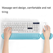 Baona Silicone Memory Cotton Wrist Pad Massage Hole Keyboard Mouse Pad, Style: Medium Keyboard Rest (Blue)