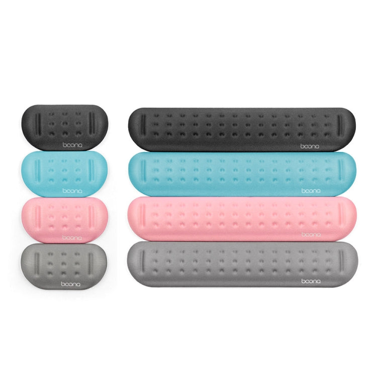 Baona Silicone Memory Cotton Wrist Pad Massage Hole Keyboard Mouse Pad, Style: Medium Keyboard Rest (Black)