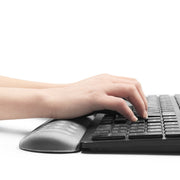 Baona Silicone Memory Cotton Wrist Pad Massage Hole Keyboard Mouse Pad, Style: Medium Keyboard Rest (Black)