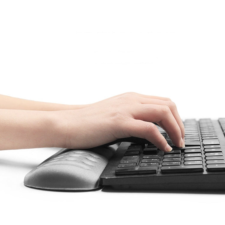 Baona Silicone Memory Cotton Wrist Pad Massage Hole Keyboard Mouse Pad, Style: Medium Keyboard Rest (Black)