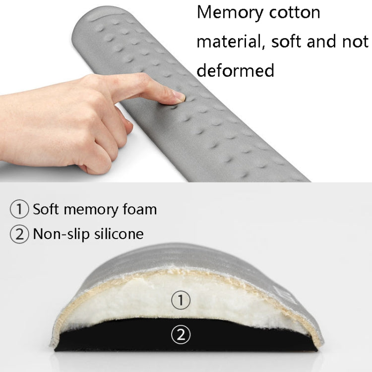 Baona Silicone Memory Cotton Wrist Pad Massage Hole Keyboard Mouse Pad, Style: Large Keyboard Rest (Blue)
