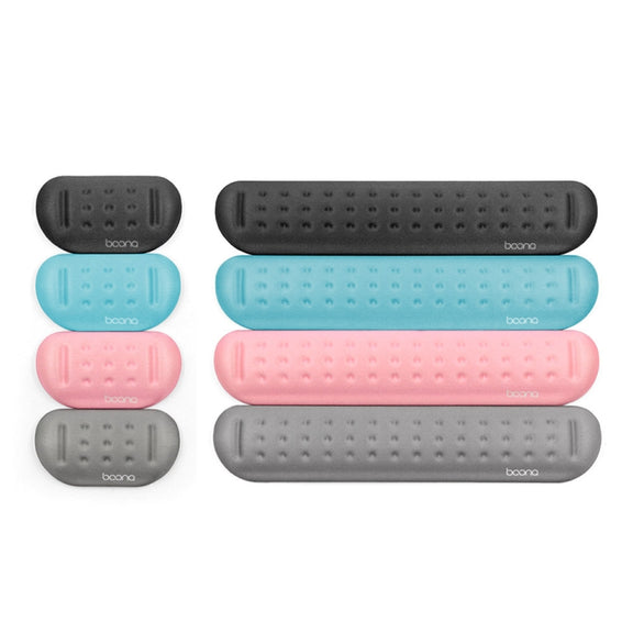Baona Silicone Memory Cotton Wrist Pad Massage Hole Keyboard Mouse Pad, Style: Large Keyboard Rest (Gray)