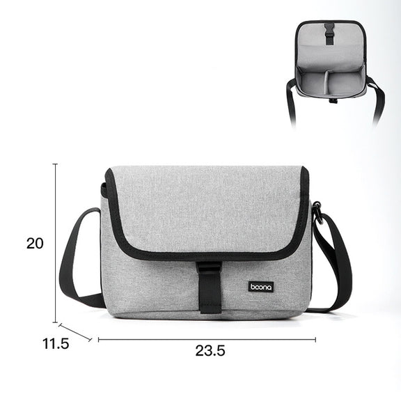 Baona BN-H013 Camera Shoulder Bag SLR Lens Storage Handbag(Light-Thin Gray)