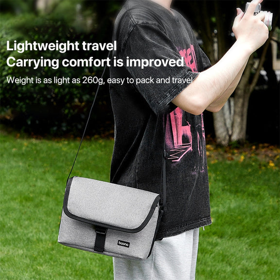 Baona BN-H013 Camera Shoulder Bag SLR Lens Storage Handbag(Light-Thin Black)