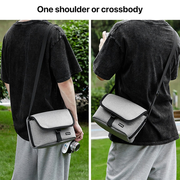 Baona BN-H013 Camera Shoulder Bag SLR Lens Storage Handbag(Light-Thin Gray)