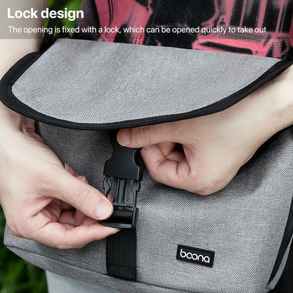 Baona BN-H013 Camera Shoulder Bag SLR Lens Storage Handbag(Light-Thin Black)