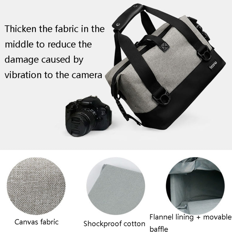 Baona BN-H014 SLR Camera Shoulder Bag Digital Storage Protective Water-resistant Bag(Gray)