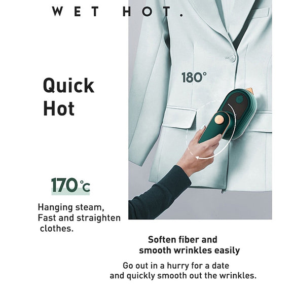 33W Handheld Electric Ironing Machine Rotatable Dry And Wet Garment Steam, Product specifications: EU Plug(Gemstone Green)