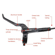 Meroca M800 Bicycle Brake Mountain Bike Universal Bilateral Brake Oil Pressure Disc Brake, Style: Left Back 1400mm