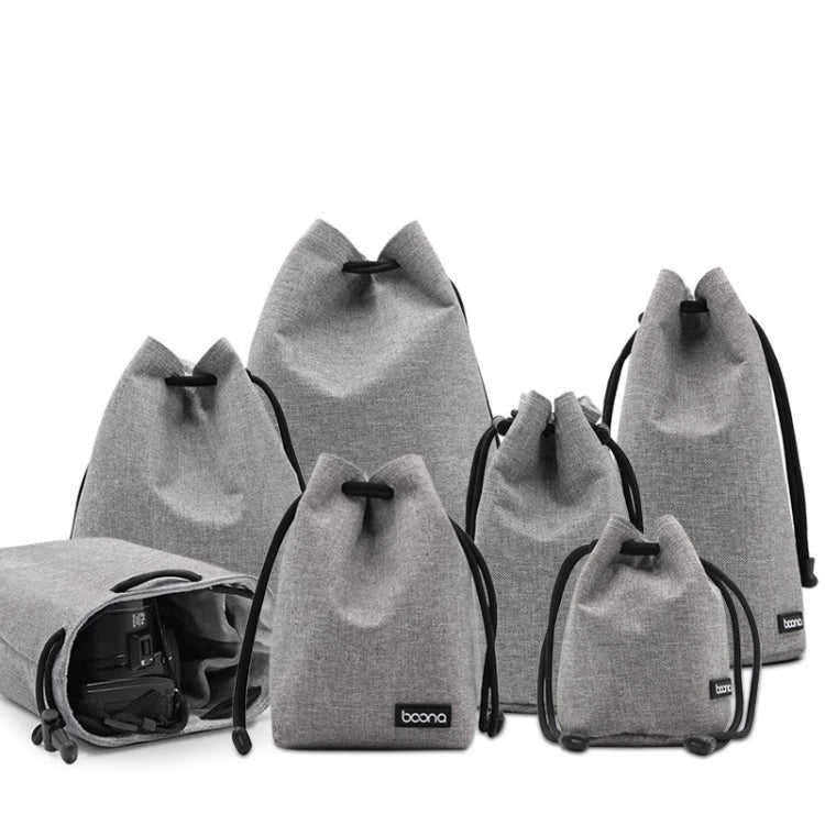 Benna Water-resistant SLR Camera Lens Bag  Lens Protective Cover Pouch Bag, Color: Round Medium(Gray)