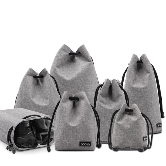 Benna Water-resistant SLR Camera Lens Bag  Lens Protective Cover Pouch Bag, Color: Square Small(Gray)