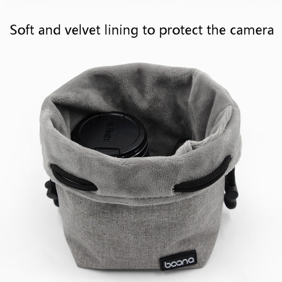 Benna Water-resistant SLR Camera Lens Bag  Lens Protective Cover Pouch Bag, Color: Square Small(Gray)