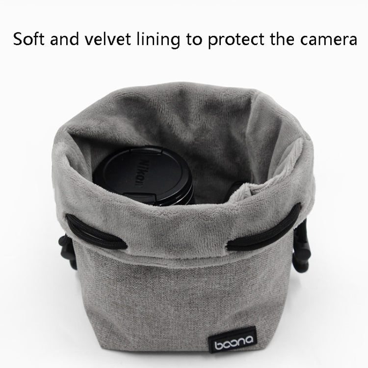 Benna Water-resistant SLR Camera Lens Bag  Lens Protective Cover Pouch Bag, Color: Square Small(Gray)