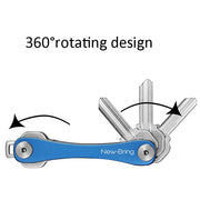 New Bring Mini Keychain Emergency Tool Multifunctional Portable Car Accessories Metal Key Storage Device(Blue Lengthening)