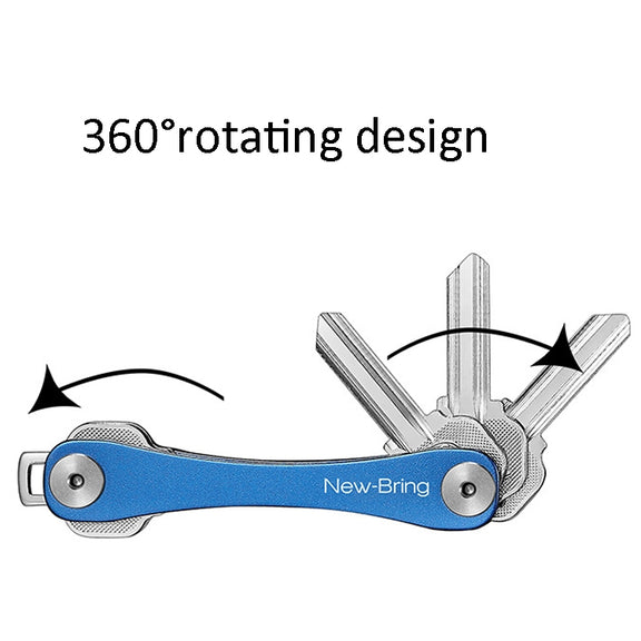 New Bring Mini Keychain Emergency Tool Multifunctional Portable Car Accessories Metal Key Storage Device(Blue Lengthening)