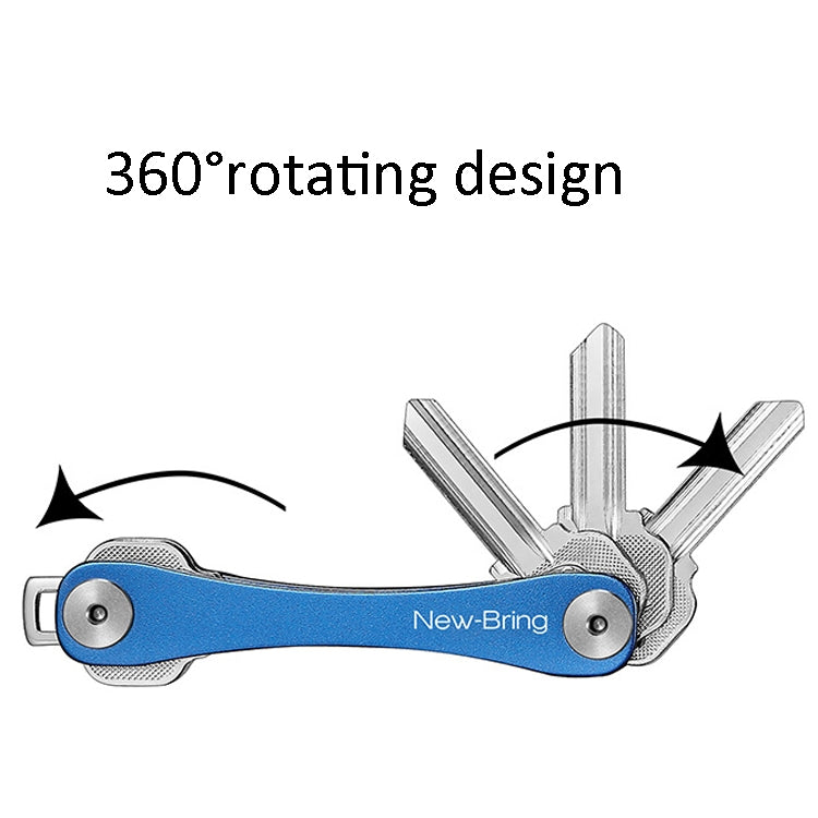New Bring Mini Keychain Emergency Tool Multifunctional Portable Car Accessories Metal Key Storage Device(Blue Lengthening)