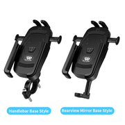 WEST BIKING  Bike Mobile Phone Holder Aluminum 360 Rotatable Electric Bike Scooter Motorcycle Phone Stand,Style: Handlebar Style