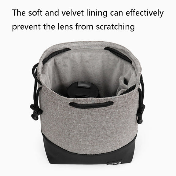 Baona Water-resistant Micro SLR Camera Bag Protective Cover Drawstring Pouch Bag, Color: Small Gray
