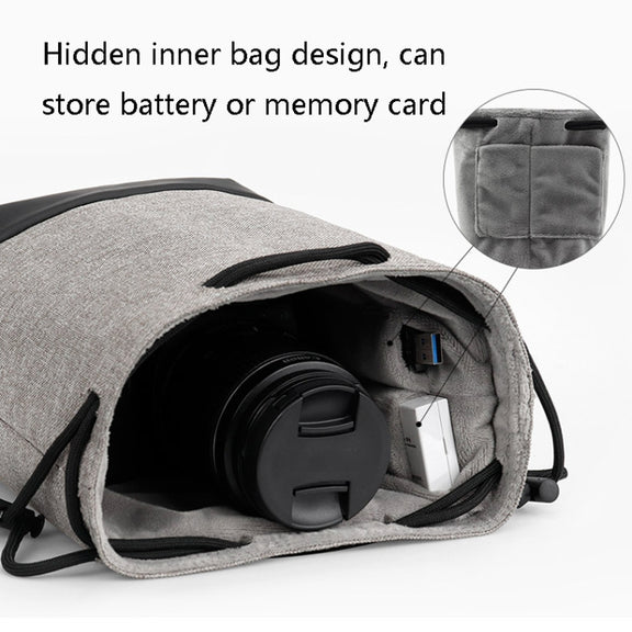 Baona Water-resistant Micro SLR Camera Bag Protective Cover Drawstring Pouch Bag, Color: Medium Gray