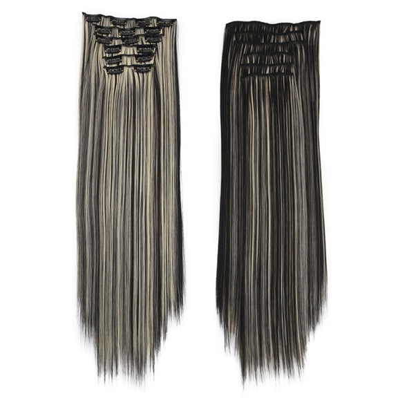 6 In 1 60cm Card Hair Extension Piece 16 Card Long Straight Hair Wig Piece, Color: 2.1BH613