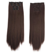 6 In 1 60cm Card Hair Extension Piece 16 Card Long Straight Hair Wig Piece, Color: 6.4