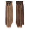 6 In 1 60cm Card Hair Extension Piece 16 Card Long Straight Hair Wig Piece, Color: 7.4H27 - free shipping - PMC TechLife - Order now!