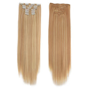 6 In 1 60cm Card Hair Extension Piece 16 Card Long Straight Hair Wig Piece, Color: 16.27H613