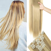 6 In 1 60cm Card Hair Extension Piece 16 Card Long Straight Hair Wig Piece, Color: 21.30