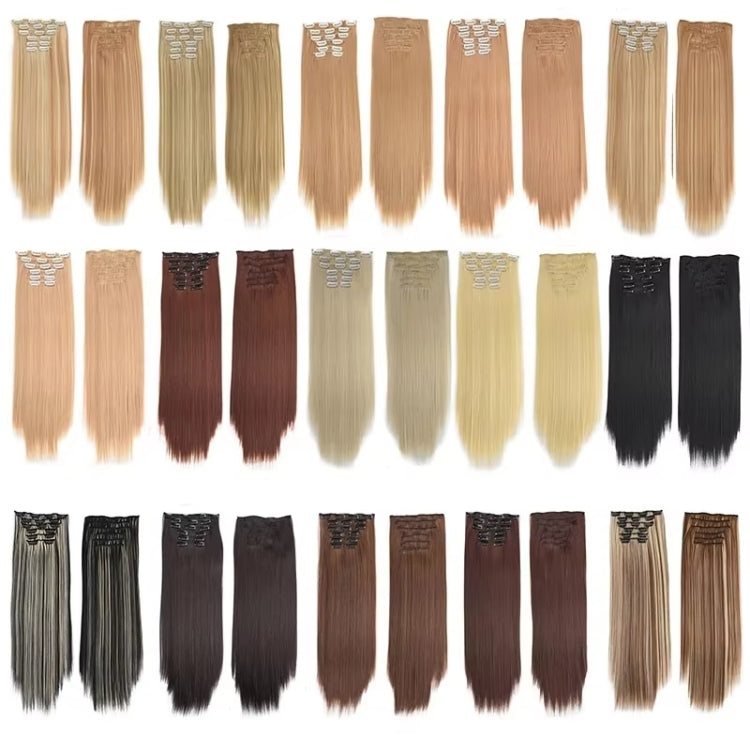 6 In 1 60cm Card Hair Extension Piece 16 Card Long Straight Hair Wig Piece, Color: 12.22TH613 - free shipping - PMC TechLife - Order now!