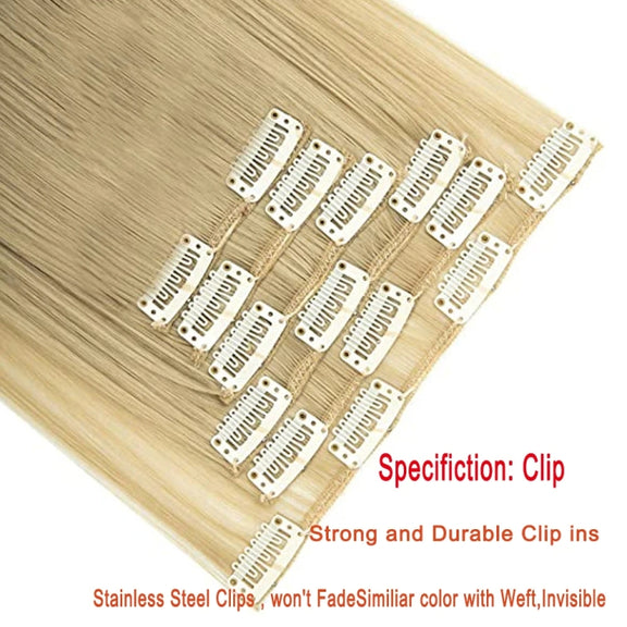 6 In 1 60cm Card Hair Extension Piece 16 Card Long Straight Hair Wig Piece, Color: 17.27M613