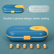 HW073 Portable Cut Medicine Large-capacity Pill Box Compartment Sealed Small Pill Box(Green)
