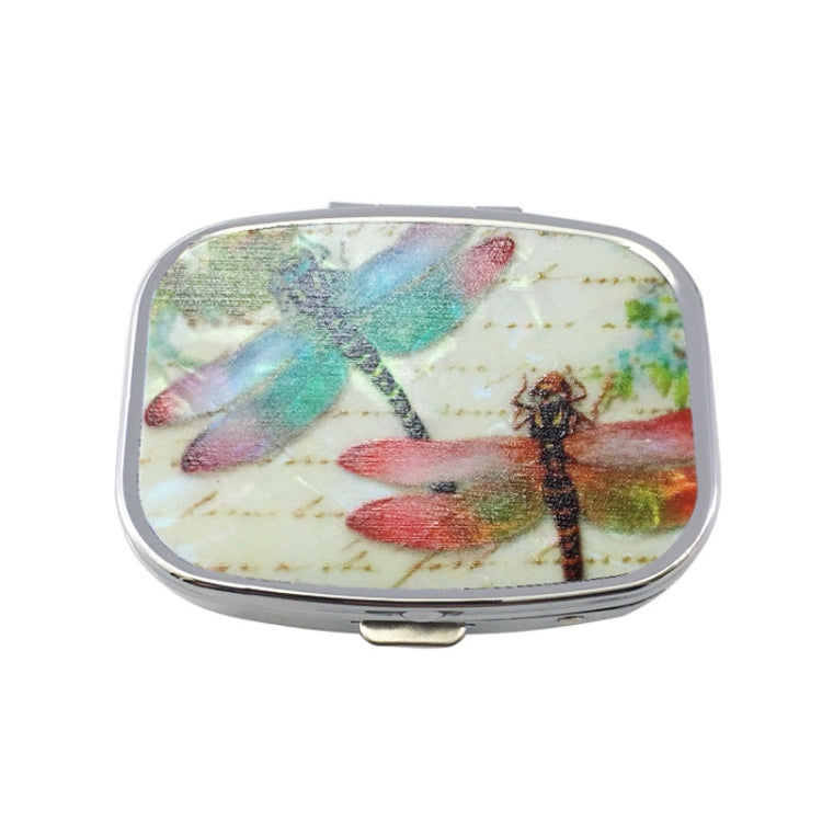 2 PCS Y10336 Two-Compartment Metal Portable Pill Box(Dragonfly) - Pill Boxes by PMC TechLife | Online Shopping South Africa | PMC TechLife