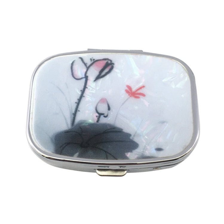2 PCS Y10336 Two-Compartment Metal Portable Pill Box(Lotus Flower) - free shipping - PMC TechLife - Order now!