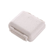 JS0018 Wheat Portable Sealed Pill Box with 6 Compartments For Pill Health Care Box(Beige)