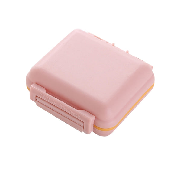 JS0018 Wheat Portable Sealed Pill Box with 6 Compartments For Pill Health Care Box(Solid Pink)