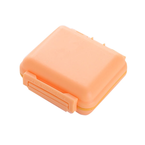 JS0018 Wheat Portable Sealed Pill Box with 6 Compartments For Pill Health Care Box(Solid Orange)