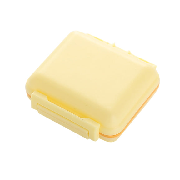 JS0018 Wheat Portable Sealed Pill Box with 6 Compartments For Pill Health Care Box(Solid Yellow)