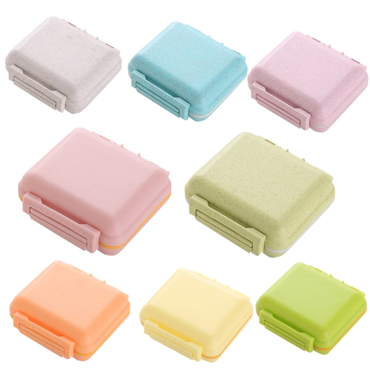 JS0018 Wheat Portable Sealed Pill Box with 6 Compartments For Pill Health Care Box(Solid Yellow)