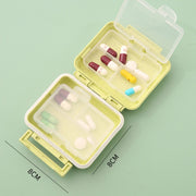JS0018 Wheat Portable Sealed Pill Box with 6 Compartments For Pill Health Care Box(Solid Yellow)