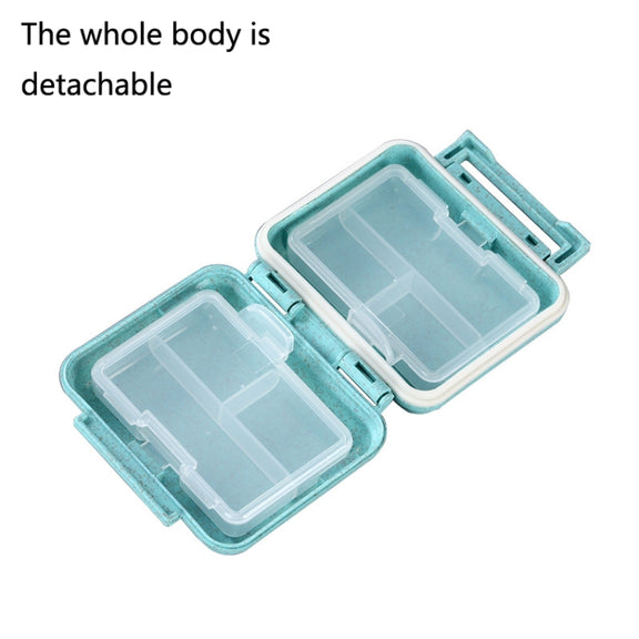 JS0018 Wheat Portable Sealed Pill Box with 6 Compartments For Pill Health Care Box(Pink)