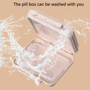 JS0018 Wheat Portable Sealed Pill Box with 6 Compartments For Pill Health Care Box(Solid Yellow)