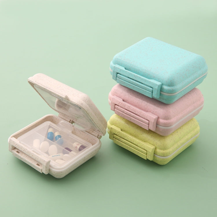 JS0018 Wheat Portable Sealed Pill Box with 6 Compartments For Pill Health Care Box(Pink)
