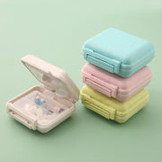 JS0018 Wheat Portable Sealed Pill Box with 6 Compartments For Pill Health Care Box(Solid Pink)