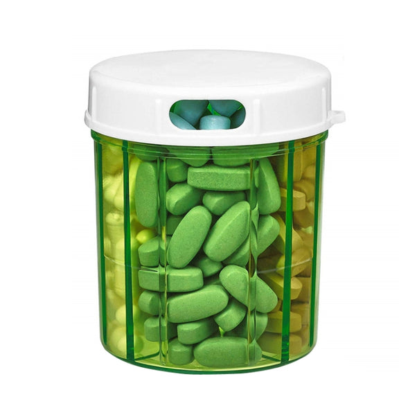 S-052 Round Transparent Plastic Pill Box Storage Box(9x9x10cm)